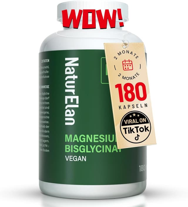 Detalle de Magnesium Bisglycinat 300 mg Tagesdosis — 180 vegane Kapseln 💊