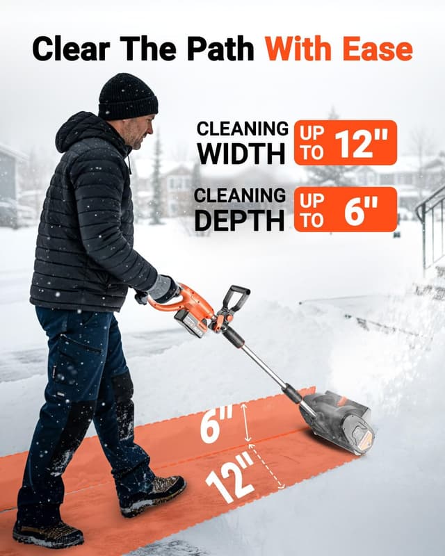 Thumbnail 1 de VOLTASK 24V 12-Inch Cordless Snow Shovel