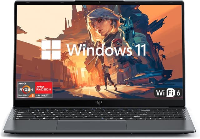 Detalle de AMD Ryzen 5 7430U Laptop with Radeon Graphics, 16GB RAM, 512GB NVMe SSD, Wi‑Fi 6, 15.6" Full HD (Windows 11)