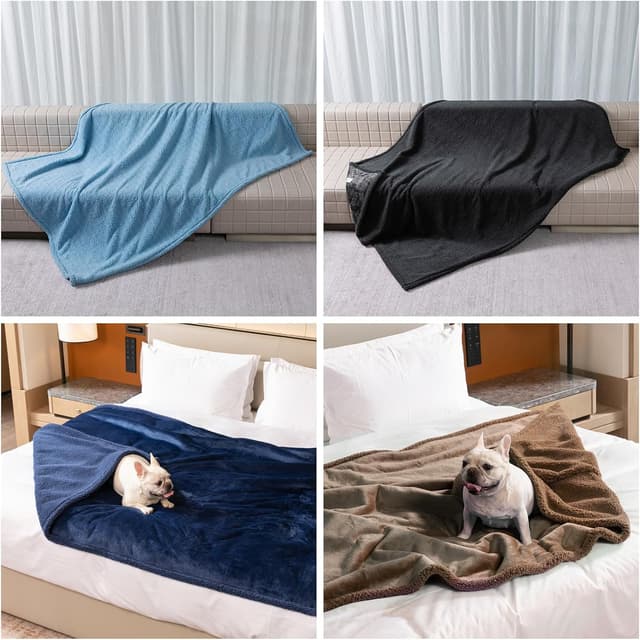 Thumbnail 6 de Maidewow Brown waterproof dog blanket (reversible, leakproof) for couch & bed
