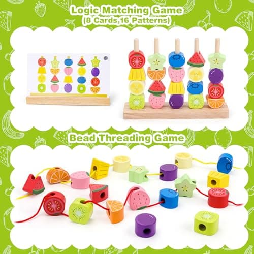 Detalle de GiddyGlow Montessori cuentas de madera 20