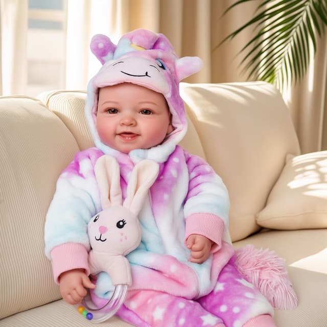 Detalle de BABESIDE Baby Doll Mia (17-inch) lifelike newborn-style cloth body reborn doll for girls aged 3+