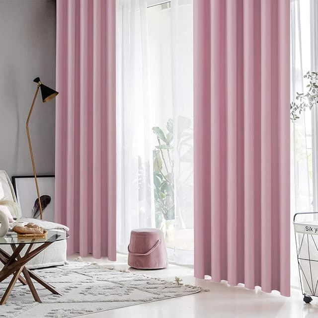 Thumbnail 6 de MRTREES Blickdichter Blackout-Vorhang mit Ösen für Kinderzimmer (Rosa), 2er-Set, 140×160 cm