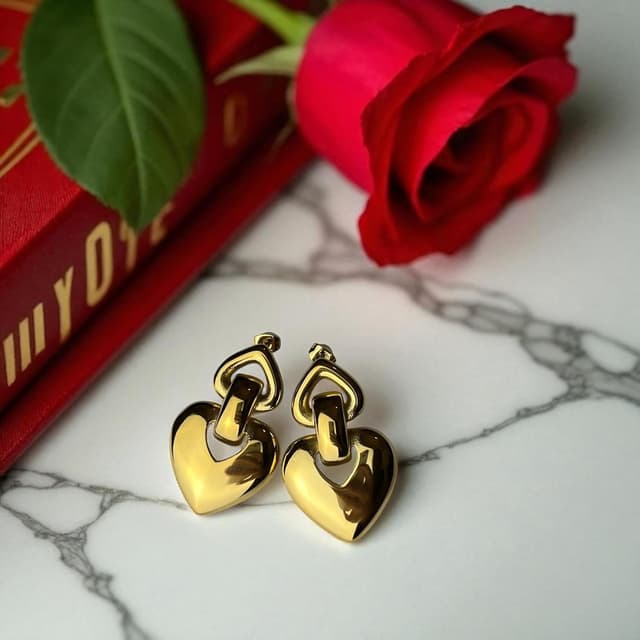 Thumbnail 2 de Orecchini Bold a Cuore Dorati