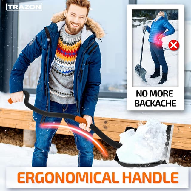 Thumbnail 2 de 18-Inch Ergonomic Snow Shovel with 60" Handle