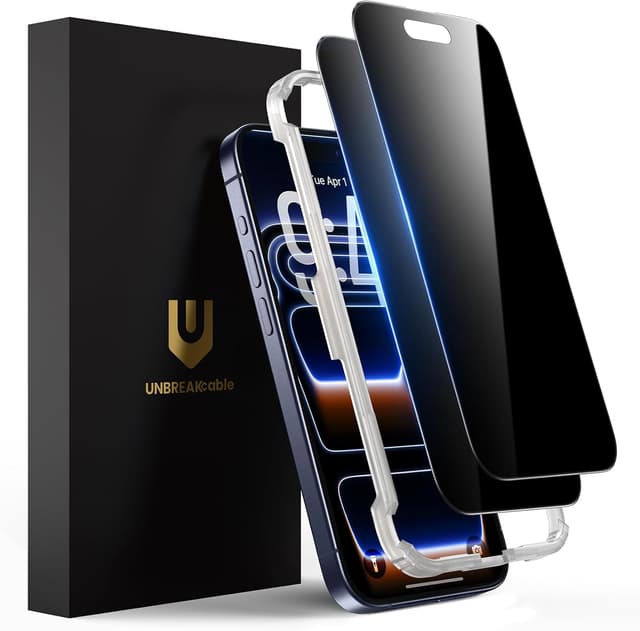 Detalle de UNBREAKcable Protector privacidad iPhone 17 Pro 28°