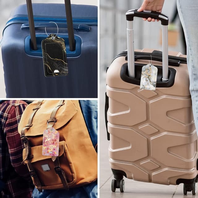 Thumbnail 5 de Hnogri 3-Piece PU Leather Luggage Tags