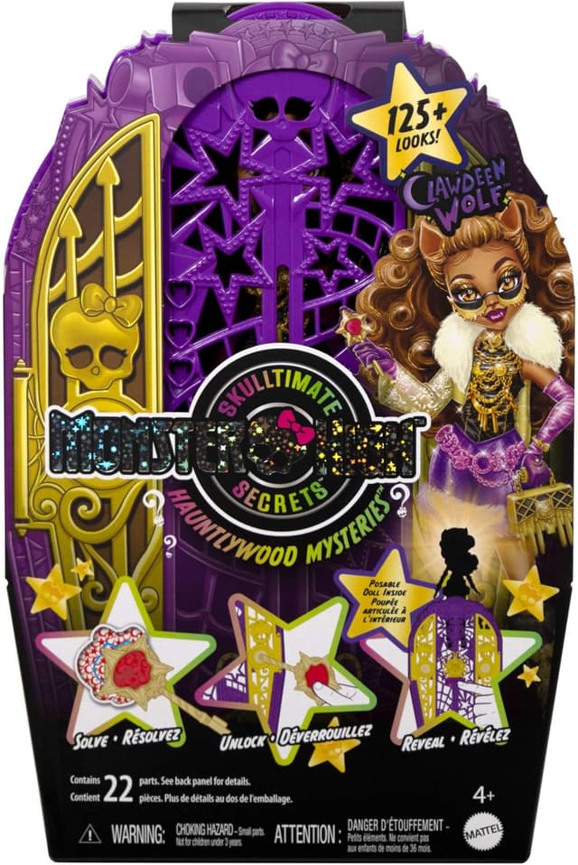 Detalle de Monster High Skulltimate Secrets Hauntlywood Mysteries Clawdeen Wolf doll set (JBG80) with reveal closet and 19+ glam surprises