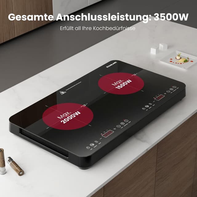 Thumbnail 1 de GASLAND IH582BTA Doppel Induktionskochplatte 58 cm