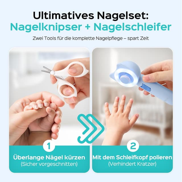 Detalle de COSLUS C50 Baby Nagelpflegeset 16-in-1