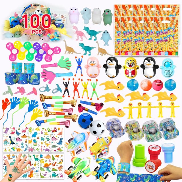 Detalle de CoralBloom 100er Set Mitgebsel für Kindergeburtstag (Pinata-Füllung & Gastgeschenke)