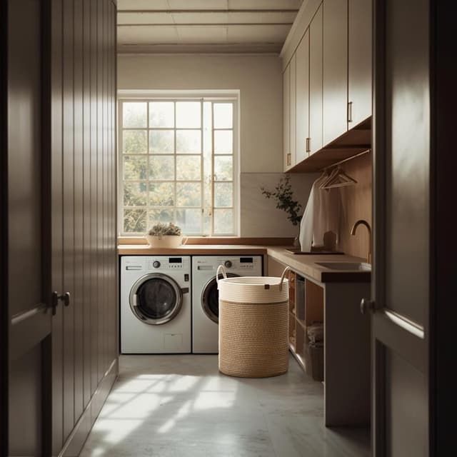 Detalle de LA JOLIE MUSE großer geflochtener Wäschekorb aus Baumwollseil (72 l) – XL-Aufbewahrung für Kinderzimmer & mehr