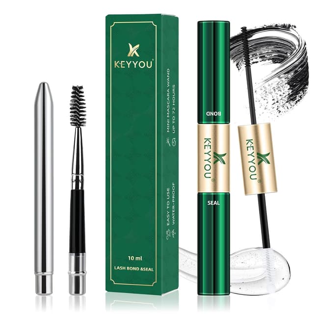 Detalle de KEYYOU Lash Bond and Seal Waterproof Lash Cluster Glue (72H) – 2-in-1 Black, 10ml