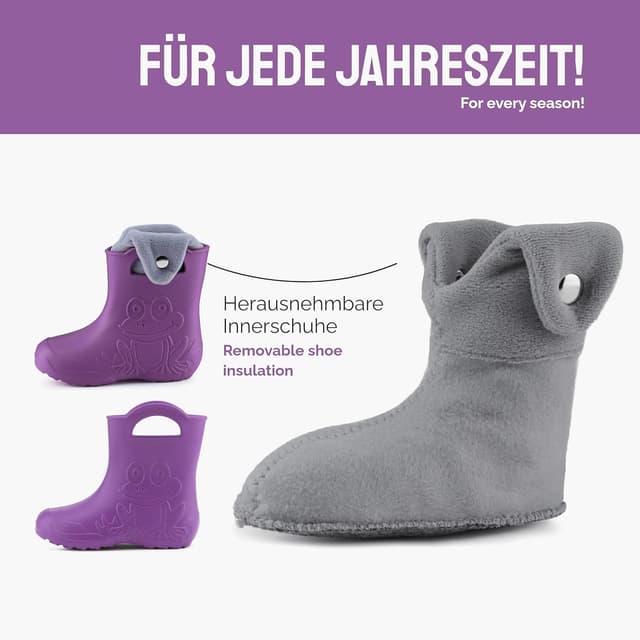 Detalle de Ladeheid Eva Kinder Gummistiefel LA-CA-04 – gefüttert für Regen und kalte Tage