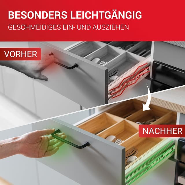 Detalle 2 de LouMaxx Schubladenschienen 310 mm Führungsnut 17 mm 🛠