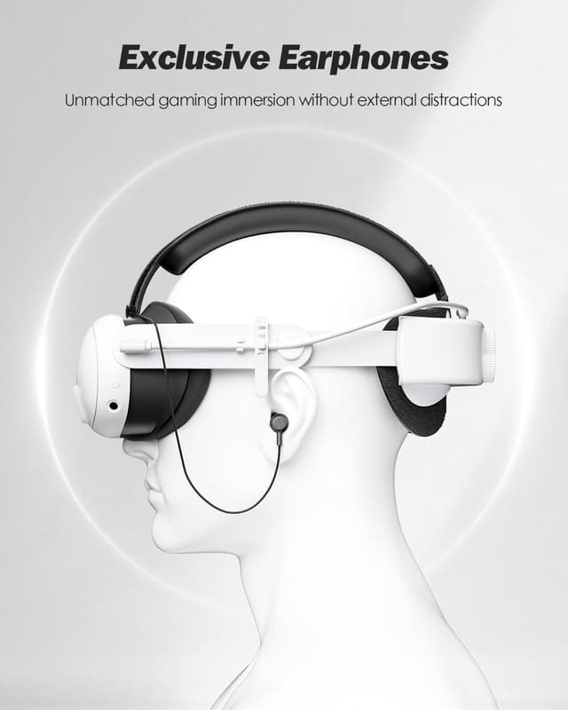 Detalle de SUPERUS Battery Head Strap with Earphones for Meta Quest 3S / Quest 3