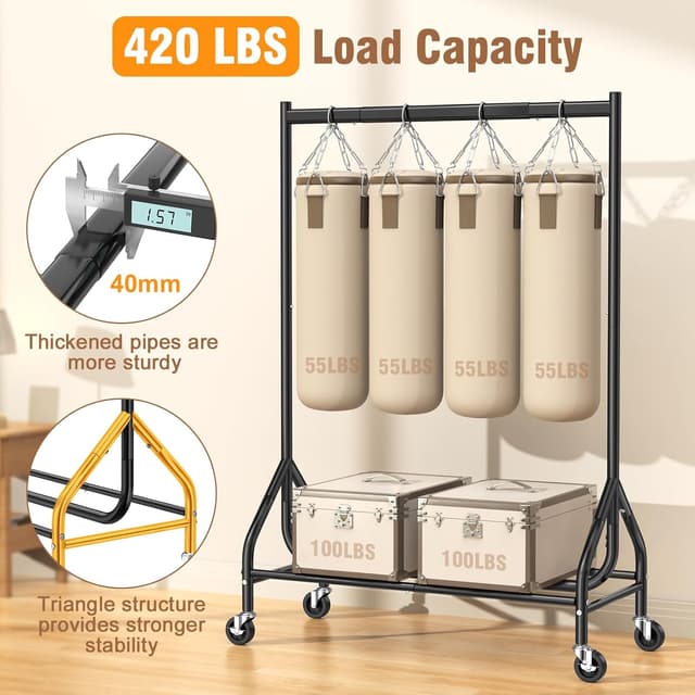 Detalle 2 de EAGMAK Heavy Duty Clothes Rail 180 KG