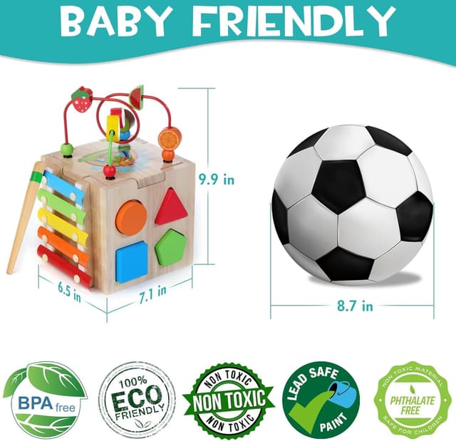 Thumbnail 5 de HELLOWOOD Wooden Activity Cube 8-in-1