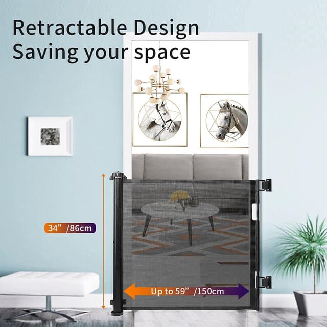 Detalle 2 de Upgraded Retractable Baby/Pet Gate 150x86 cm 🚪