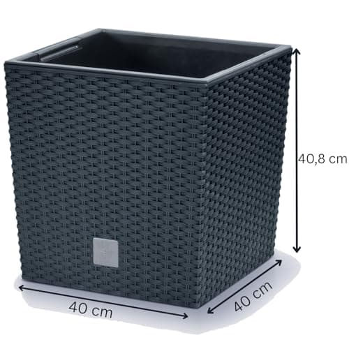 Detalle 1 de Maceta Rato 64L con cubilete, color antracita, 40x40x41cm