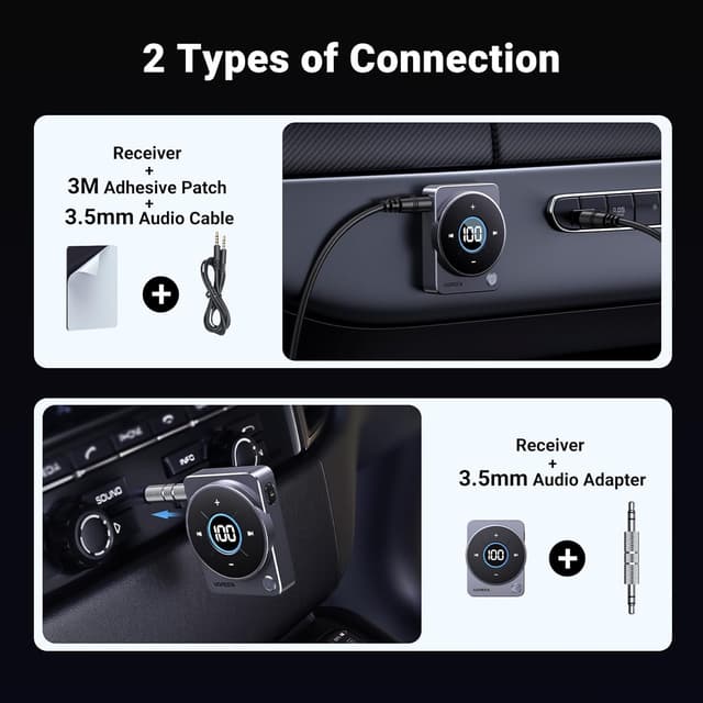 Thumbnail 6 de UGREEN Aux Bluetooth 5.4 Adapter for Car with 3.5mm Jack, LED Display & Hands-Free Calling