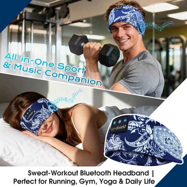 Detalle 2 de LC-dolida Sleep Headphones Headband Bluetooth for Sleep