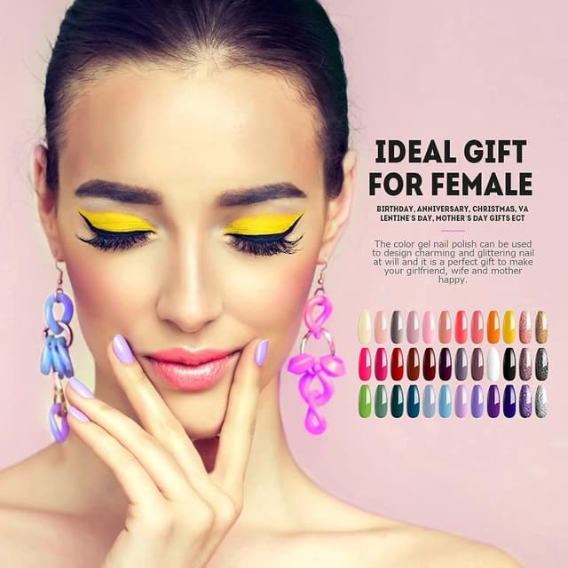 Detalle de UV Nagellack Set – 36 Farben UV Farbgel Set mit Feile & Pinsel für Nail Art