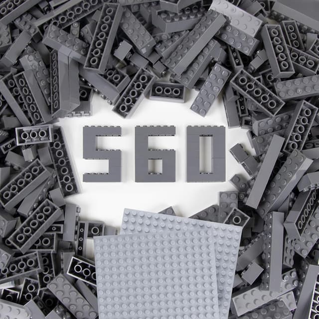 Detalle de Cabeeskii 560 Classic Bausteine Set (Dunkelgrau) – Nachfüllpack mit 7 Größen und 560 Teilen