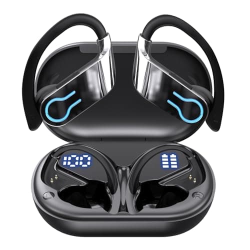 Detalle de Paekole Auriculares Bluetooth deportivos con gancho y Bluetooth 5.3 (IPX7, 4 micrófonos ENC y hasta 120 h)