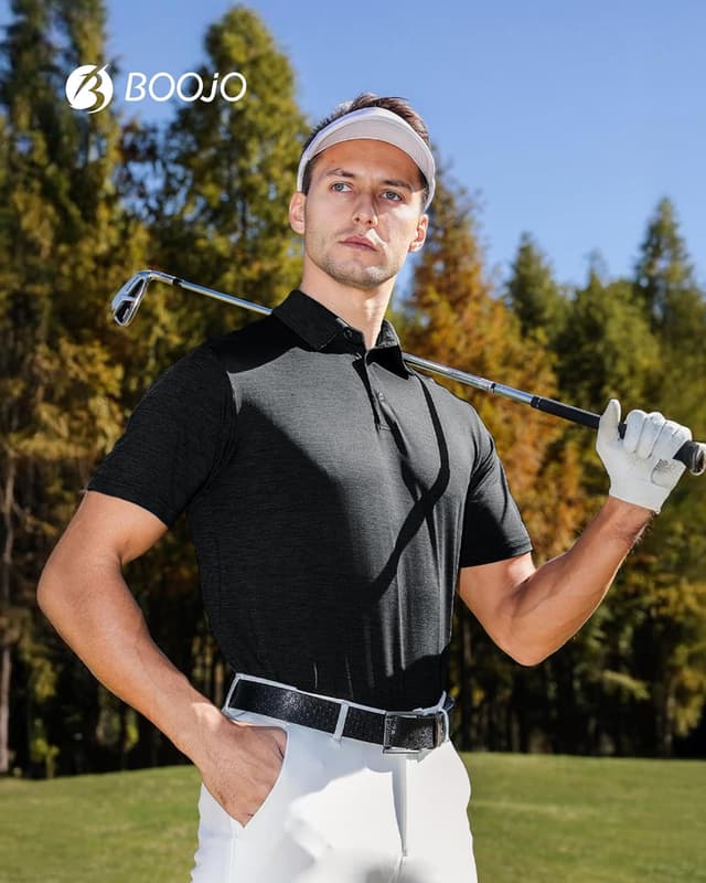 Detalle de BOOJO 7-Pack Quick-Dry Polo Shirts for Men (Performance Short Sleeve)