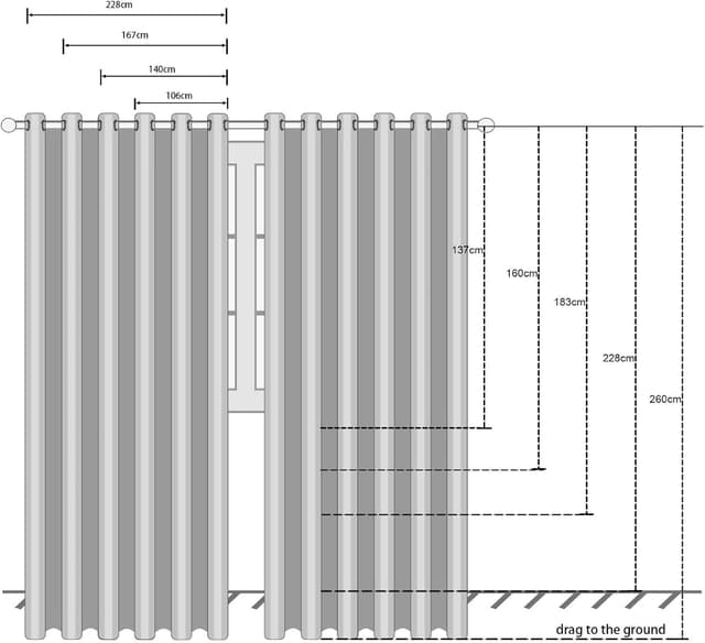 Detalle de Hiasan Rideau occultant thermique anti-froid et anti-chaleur avec œillets et embrasses cousues (2 pièces) 106 x 160 cm, blanc