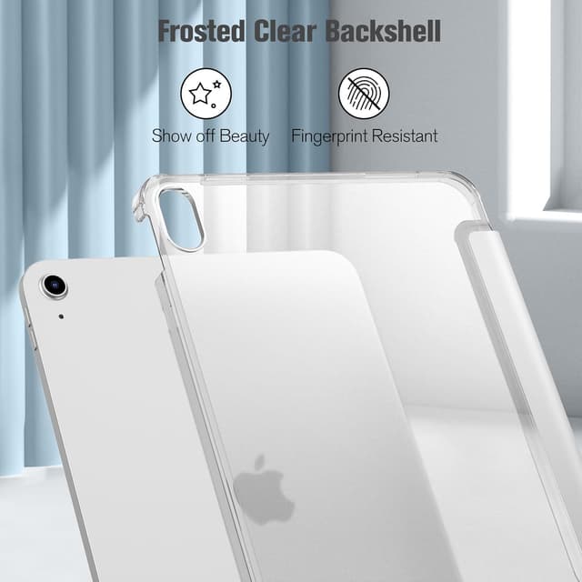 Detalle de Fintie Hülle für iPad 11. Generation (2025, 11 Zoll A16) & iPad 10. Generation (10,9 Zoll) – ultradünnes Case mit transparenter Rückseite, Auto Wake/Sleep, Silber