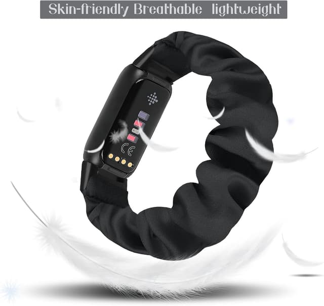 Detalle 2 de DKGKOO 3 Pack Scrunchie Elastic Strap for Fitbit Luxe – soft fabric replacement band