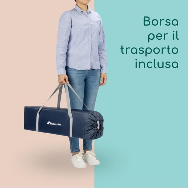 Detalle de Bebeconfort Sweet Dreams lettino da campeggio pieghevole per neonati 0-3 anni (navy blue) con finestra laterale
