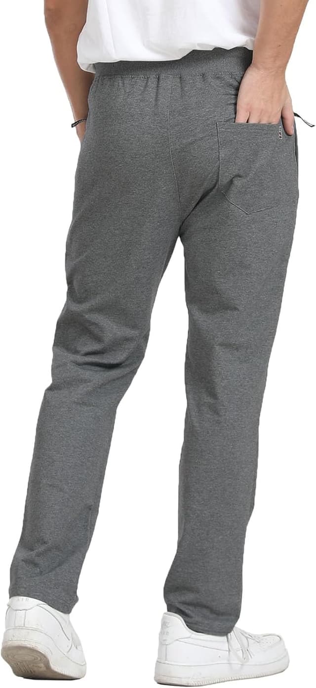 Detalle 2 de JustSun Jogginghose für Herren aus Baumwolle – Trainings- und Freizeithose mit Reißverschlusstaschen