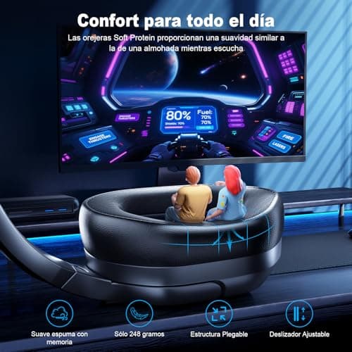 Detalle 2 de Fachixy FC200 Cascos Gaming Inalámbricos 50Hr 📢