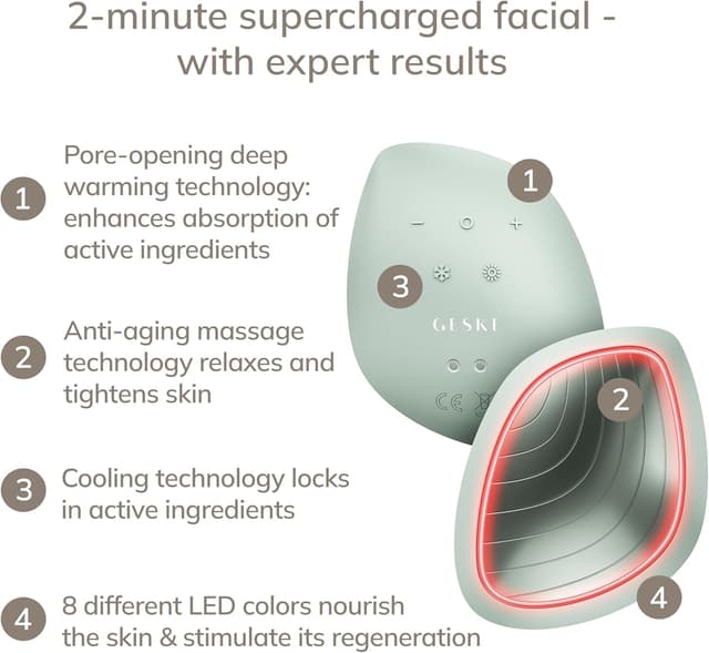 Detalle 2 de GESKE SmartAppGuided™ Sonic Warm & Cool Mask 9 en 1 (Beauty LED) : chaleur, fraîcheur et lumière rouge
