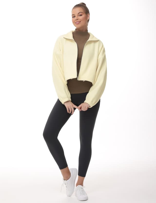 Detalle de THE GYM PEOPLE sous-vêtement thermique à col roulé pour femme en polaire (avec trous pour les pouces)