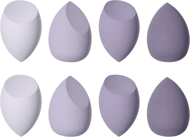 Detalle de 8 pièces d’éponges de maquillage pour fond de teint (3 formes) — Violet