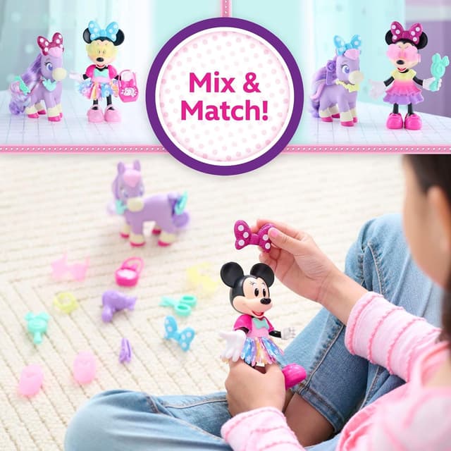 Detalle de Disney Junior Minnie Mouse Groom & Glam Pony Set (21-Piece) by Just Play