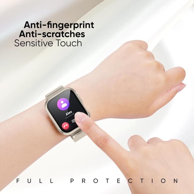 Detalle de Raradev 3-in-1 40mm Apple Watch Metal Strap in Starlight (with cover & 9H tempered glass)