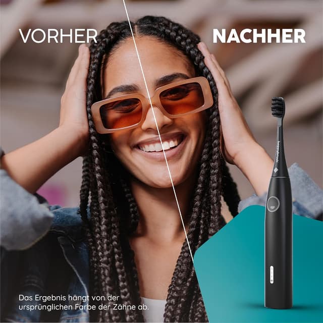Thumbnail 6 de happybrush® Schallzahnbürste Eco Vibe 3+ – elektrische Ultraschall-/Sonic-Zahnbürste mit 8-Wochen-Akku, 3 Modi & 2 Jahren Garantie (Black)