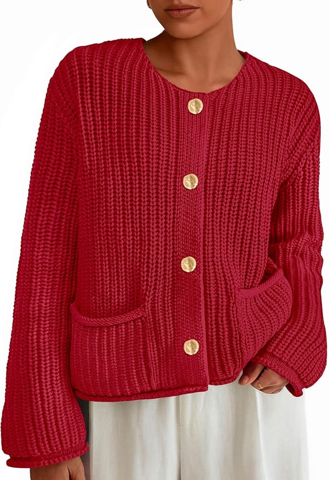Detalle 1 de PrettyGarden Women's Cardigan Knit Sweater with Pockets 2025
