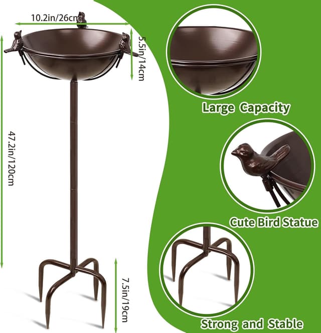 Detalle 2 de Giyiprpi Metall Vogelbad Garten 147x25 cm