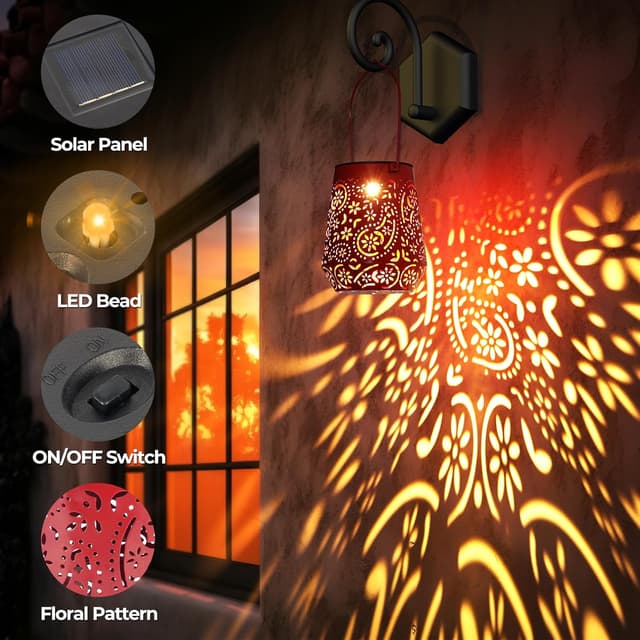 Detalle de OxyLED Garden Lanterns solar lights 4 pack