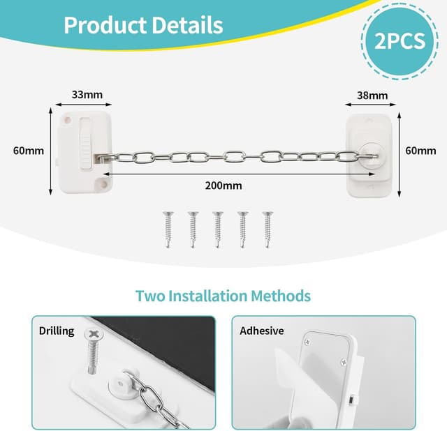 Thumbnail 2 de OTraki 2 Piezas Cerradura para Puerta Frigorífico
