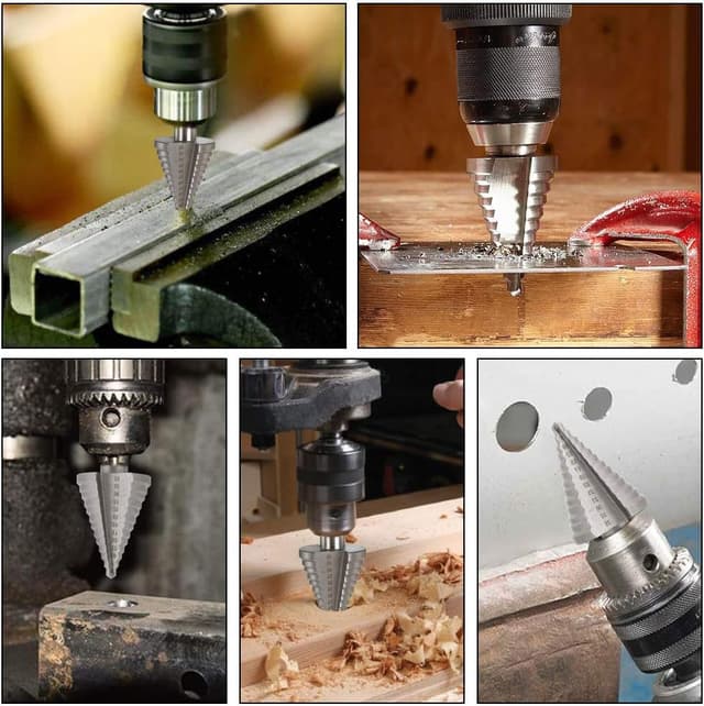 Detalle de flintronic Punte Coniche a gradini HSS con rivestimento al titanio (4-12/4-20/4-32 mm)