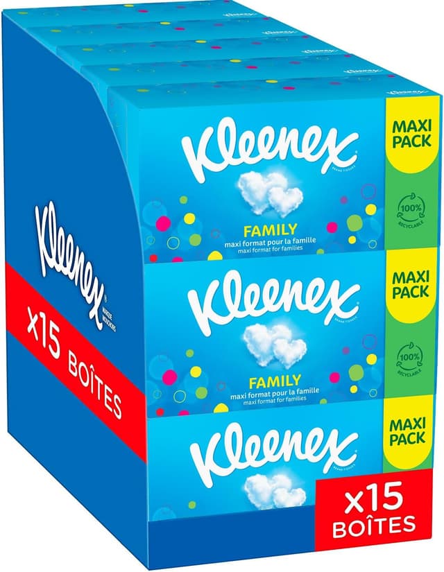 Imagen de KLEENEX Mouchoirs Family 15 boîtes 🧻 en OfertitasTOP