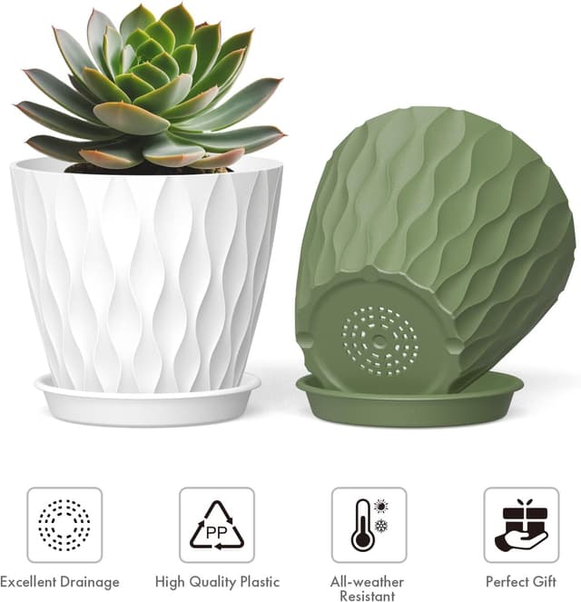 Thumbnail 2 de Homeuouz 12.5cm Plant Pots 6-Pack