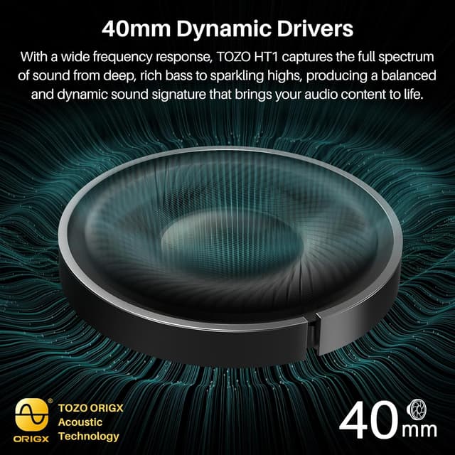 Detalle 2 de TOZO HT2 Hybrid ANC Headphones 60H